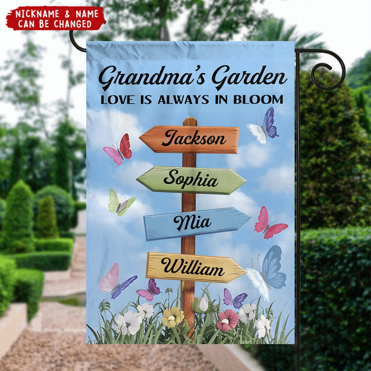 A Grandma’s Heart Is A Patchwork Of Love - Family Personalized Custom Flag