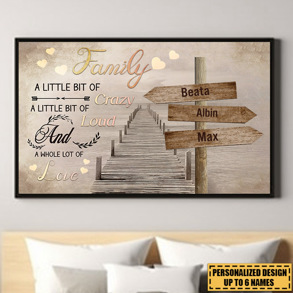 A Little Bit Of Crazy Gift For Family Personalized Canvas