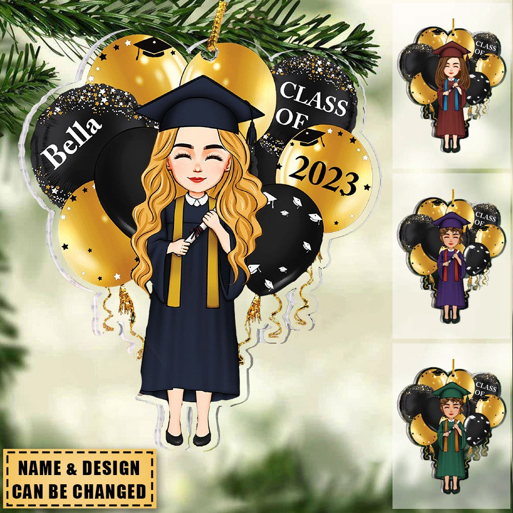 Class Of 2023 - Personalized Graduation Gown Shaped Acrylic Ornament