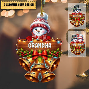 Snowman Papa Nana Family Christmas Gift Xmas Acrylic Personalized Ornament