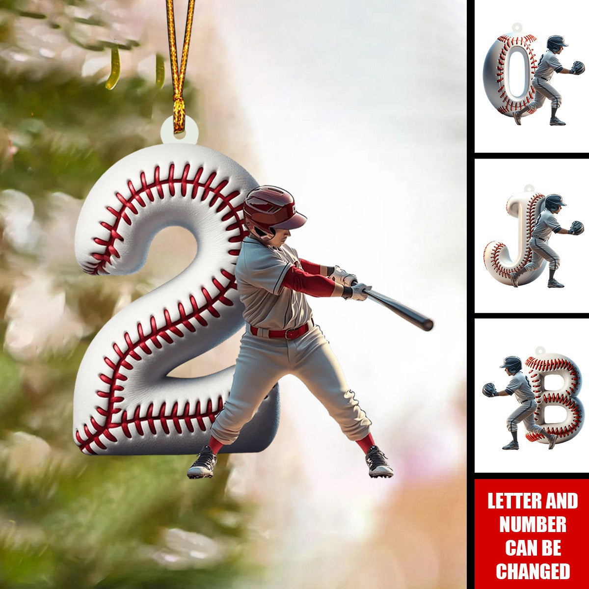 Best Player Ever - Personalized Baseball Christmas Ornament
