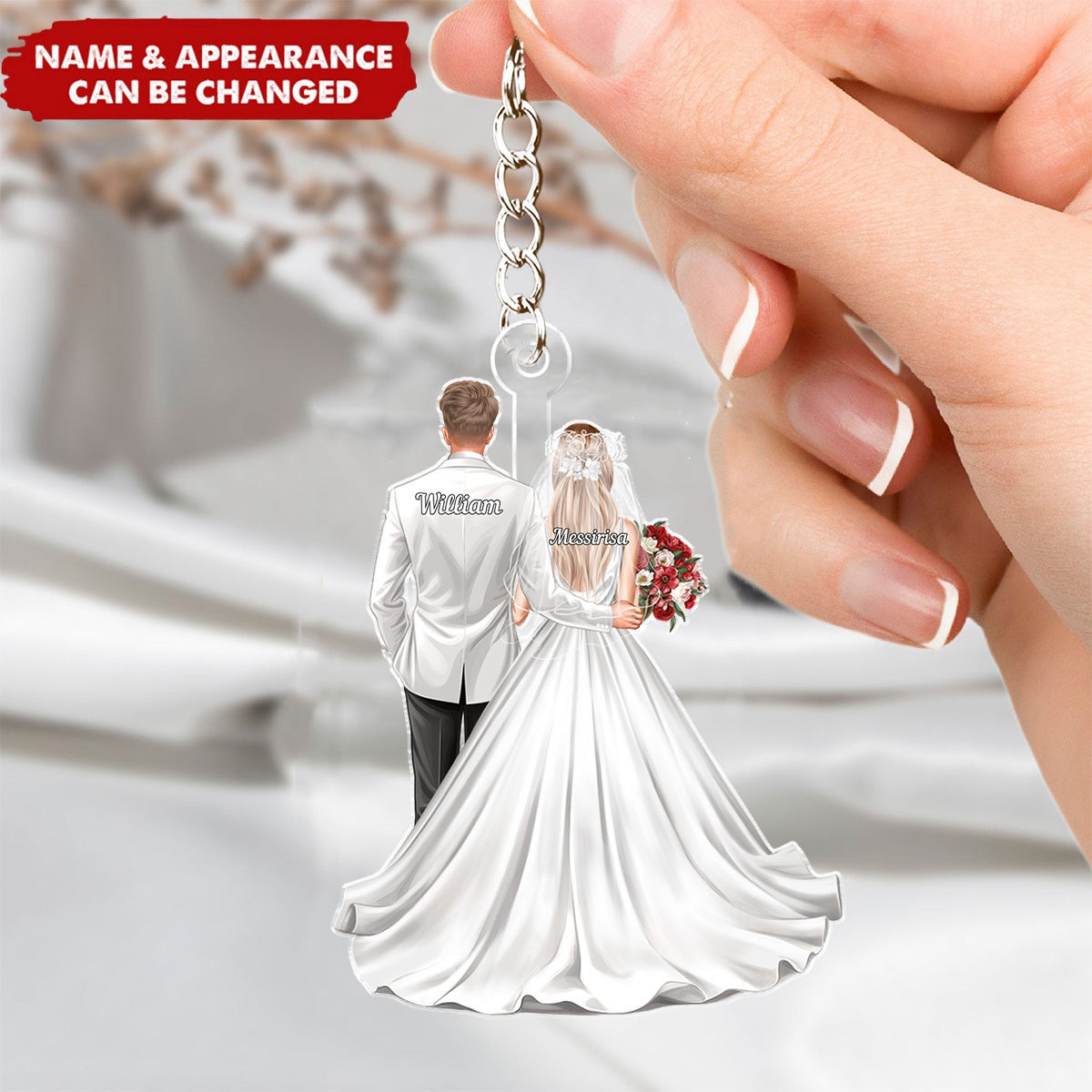 Our First Christmas As Mr Mrs - Personalized Acrylic Keychain