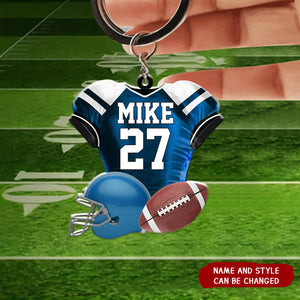Personalized Football Player Uniform Keychain For Football Player