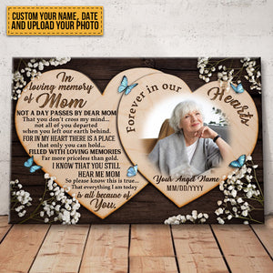 Custom Photo Personalized Sympathy Gifts For Loss Of Mother Remembrance Mother In Heaven Poster