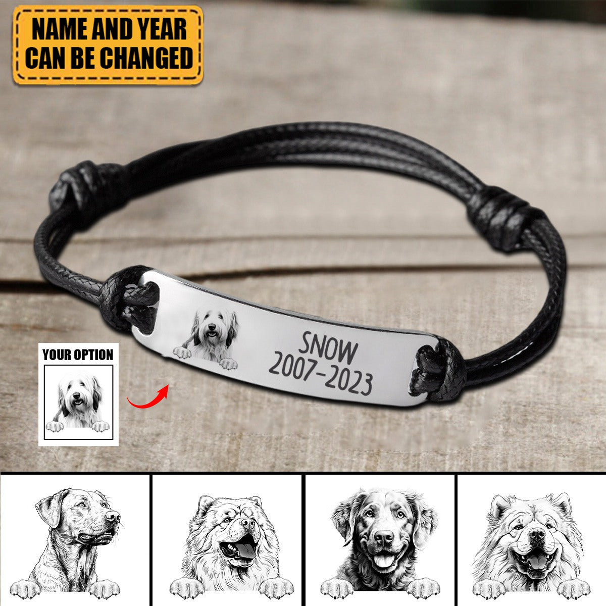 Dog Dad Personalized Gift,Pet Bracelet Gift For Dog Dad,Gifts From Dog, Pet Memorial Gift
