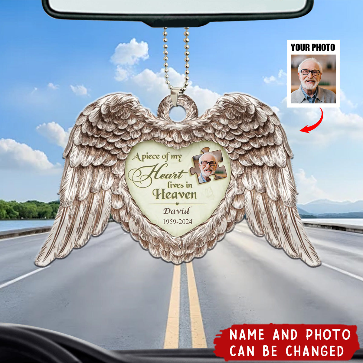 Custom Personalized Memorial Acrylic Ornament - Upload Photo - Memorial Gift Idea For Family Members