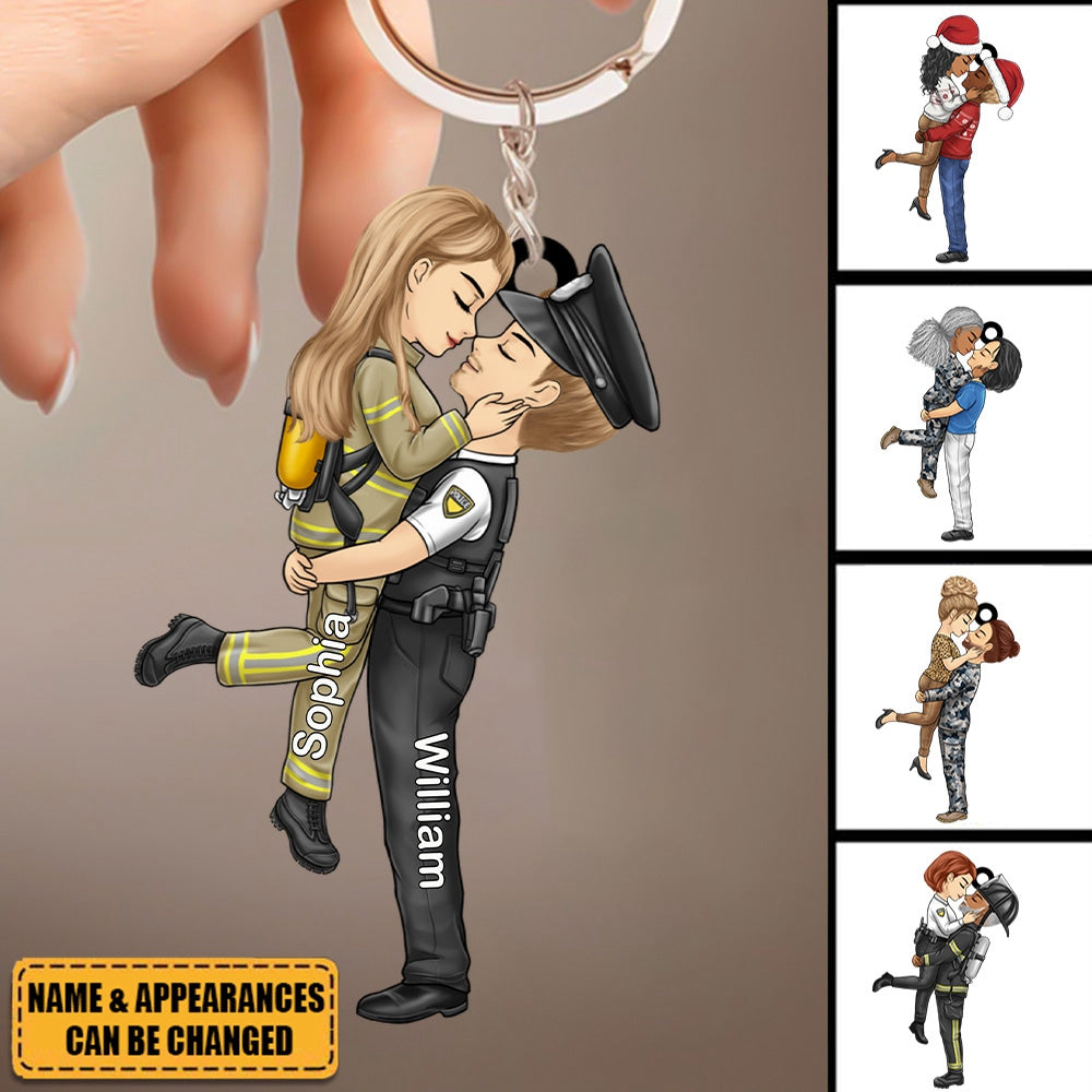Couple Personalized Keychain - Christmas Gift For Husband Wife, Anniversary, Occupations