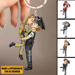 Couple Personalized Keychain - Christmas Gift For Husband Wife, Anniversary, Occupations