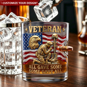 Honor Veteran Bullet Glass - Personalized Gifts For Veterans