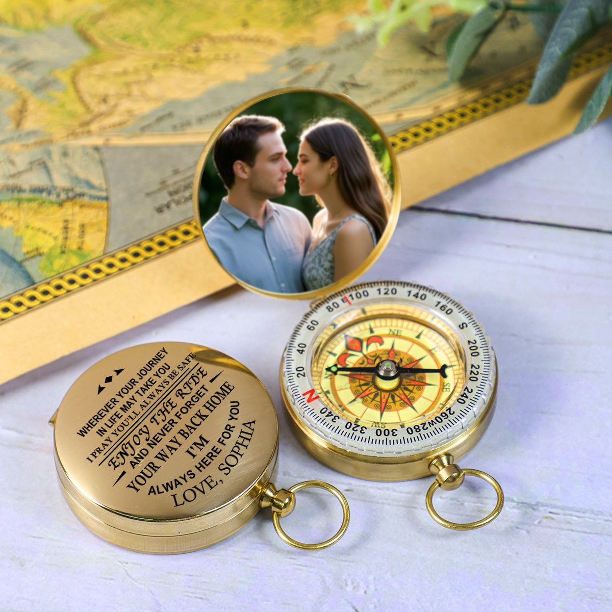 Custom Photo I'm Always Here For You - Personalized Compass