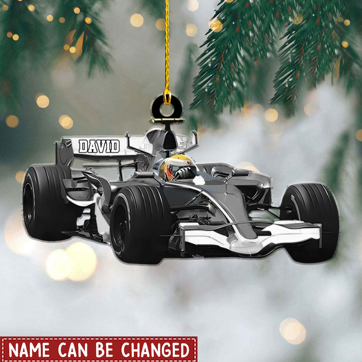 Personalized Race Car Ornament, Racing Lover Gift, Custom Race Car Christmas Ornament, Racer Gift, Race Car Lover Gift