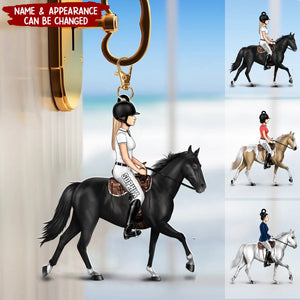 Personalized Gifts Custom Horse Riding Keychain For Horse Lovers, Friends