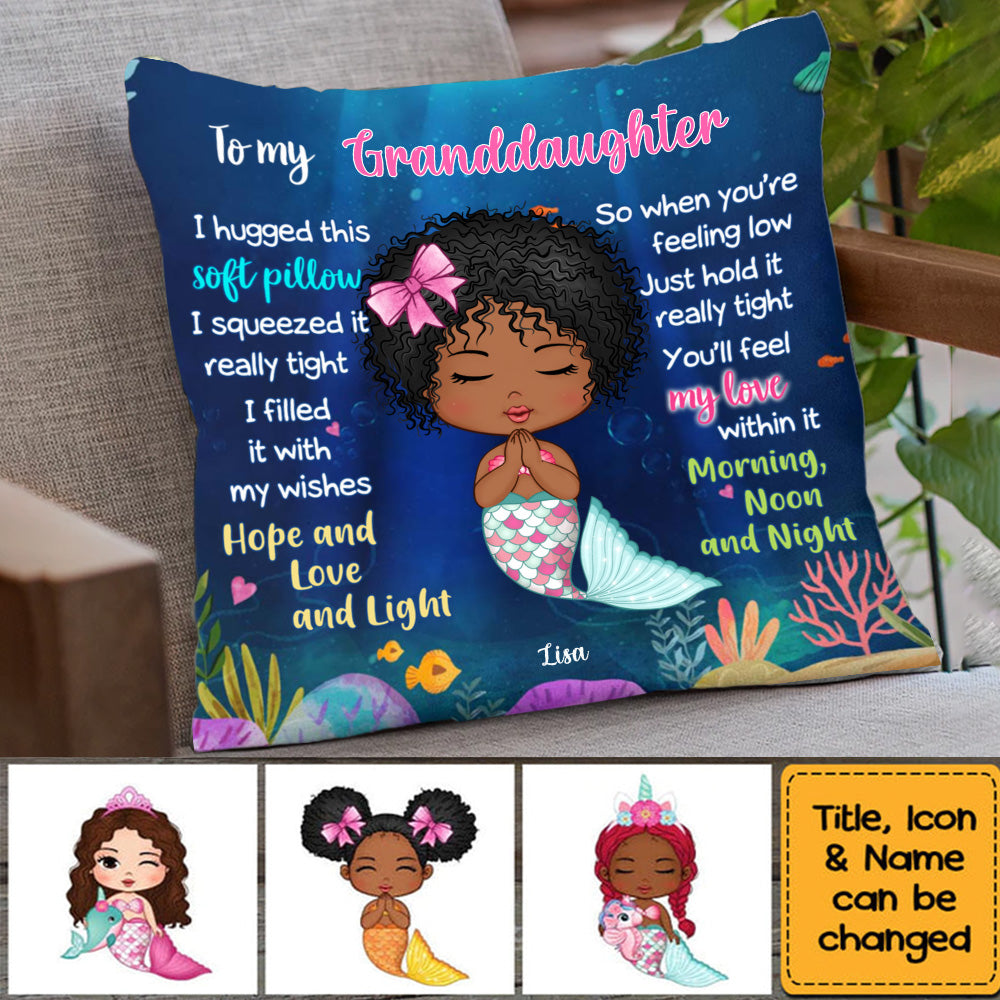 Gift For Granddaughter Mermaid Hug This Pillow