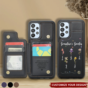 Grandmothers Plant Seeds Of Love That Bloom For Generations - Personalized Leather Flip Wallet Phone Case