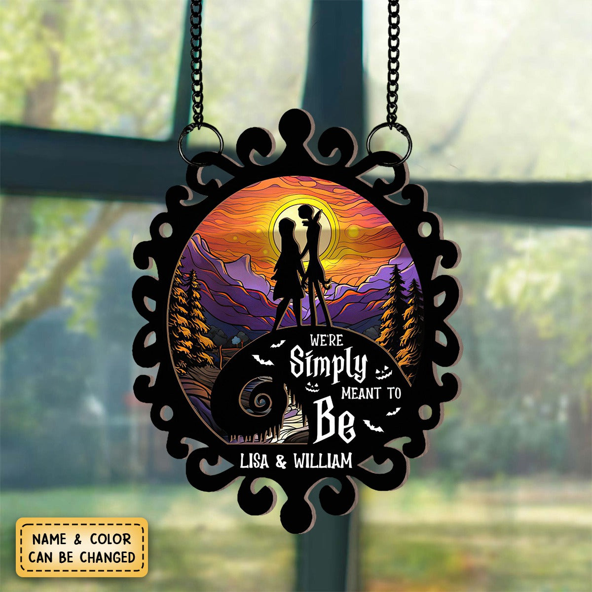 We're Simply Meant To Be - Personalized Window Hanging Suncatcher Ornament