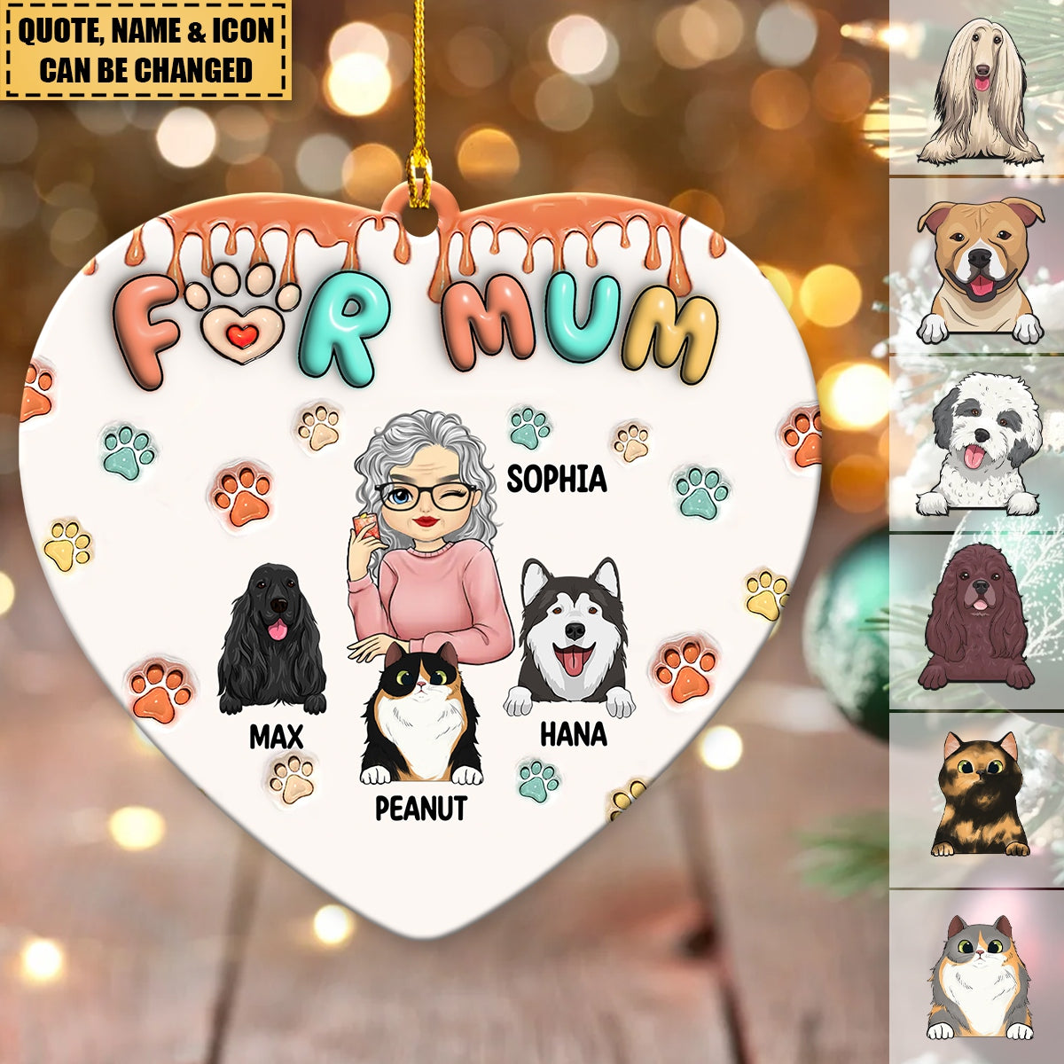 The Road To My Heart Is Filled With Paw Prints - Dog & Cat Personalized Acrylic Ornament