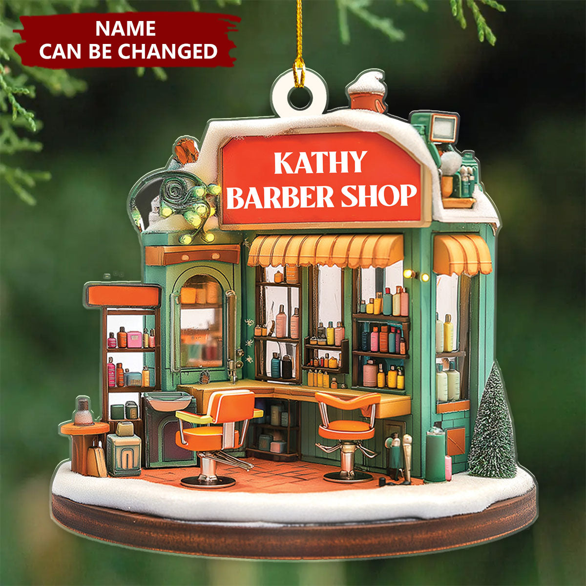 Hair Salon Personalized Christmas Acrylic Ornament - Gift for Hairdresser Hairstylist
