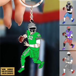 Personalized Football Keychain Gift For Football Player