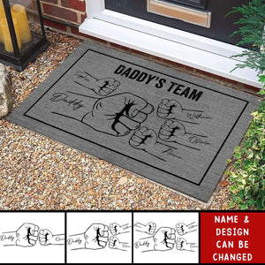 Daddy's Team Fist Bump - Personalized Doormat
