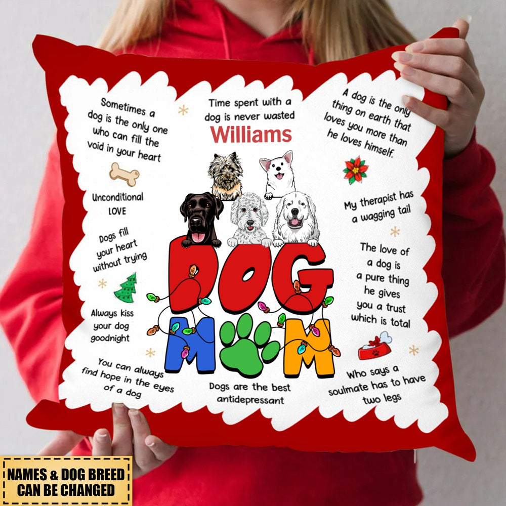 Gift For Dog Mom Dog Dad Affirmation Pillow