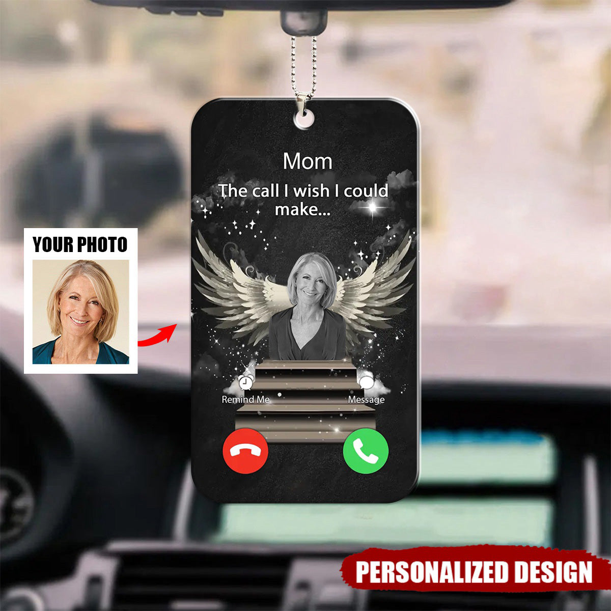 Personalized Memorial Acrylic Ornament - Upload Photo - Memorial Gift For Family Member - The Call I Wish I Could Make