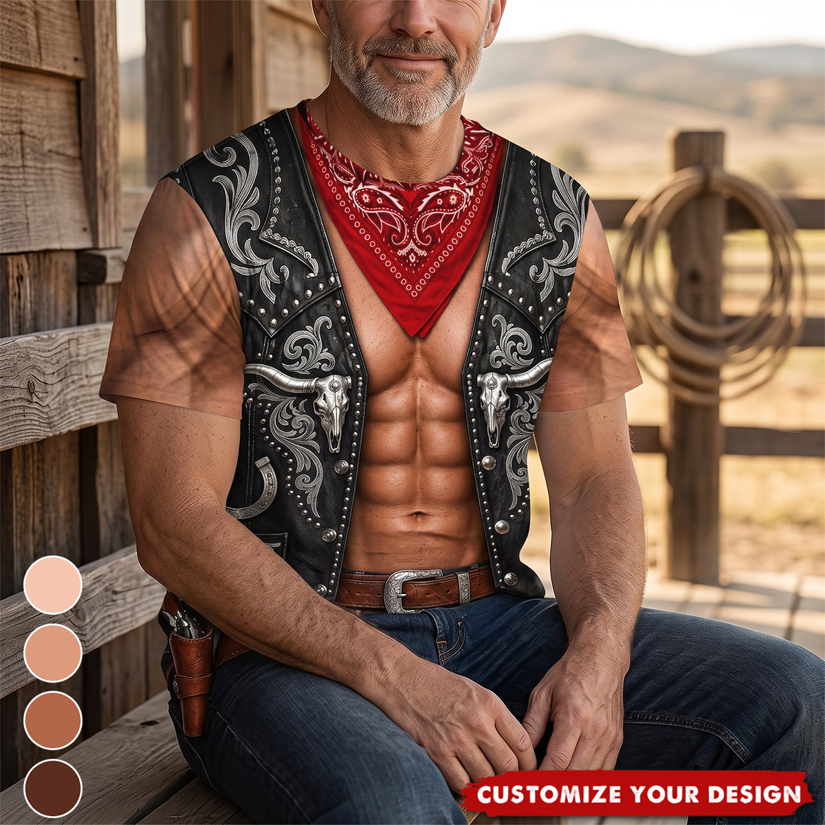 Wild West Cowboy Costume Collection - Personalized All-Over-Print T-Shirt