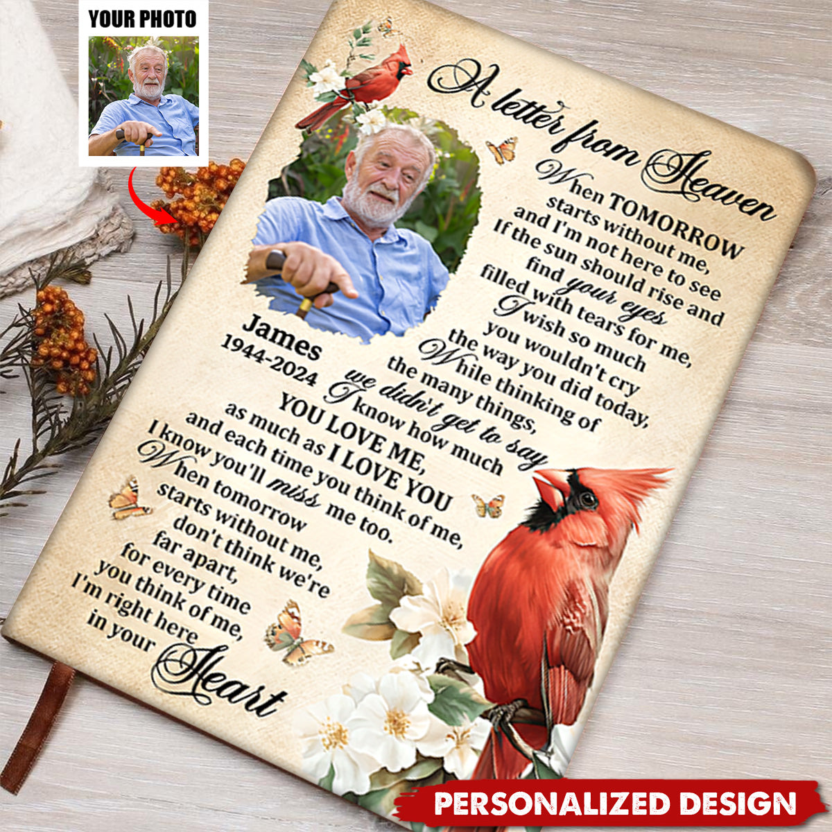 A Letter From Heaven - Personalized Leather Cover Notebook