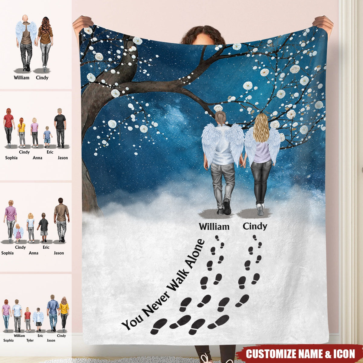 You Never Walk Alone - For Loss Of Loved Ones Memorial - Personalized Blanket