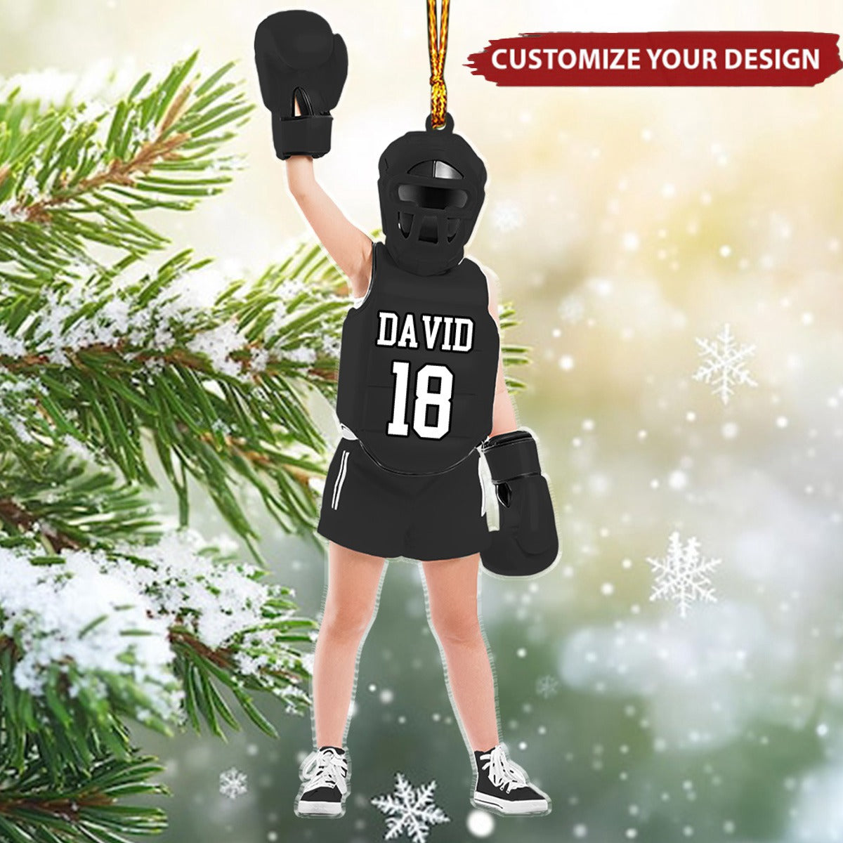Personalized Boxing Kid Christmas Ornament, Acrylic Ornament For Boxing Lovers/Boxers