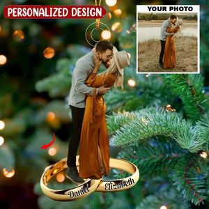 Wedding Ring - Personalized Custom Photo Mica Ornament - Christmas, Wedding Gift For Couple, Wife, Husband
