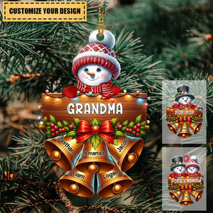 Snowman Papa Nana Family Christmas Gift Xmas Acrylic Personalized Ornament
