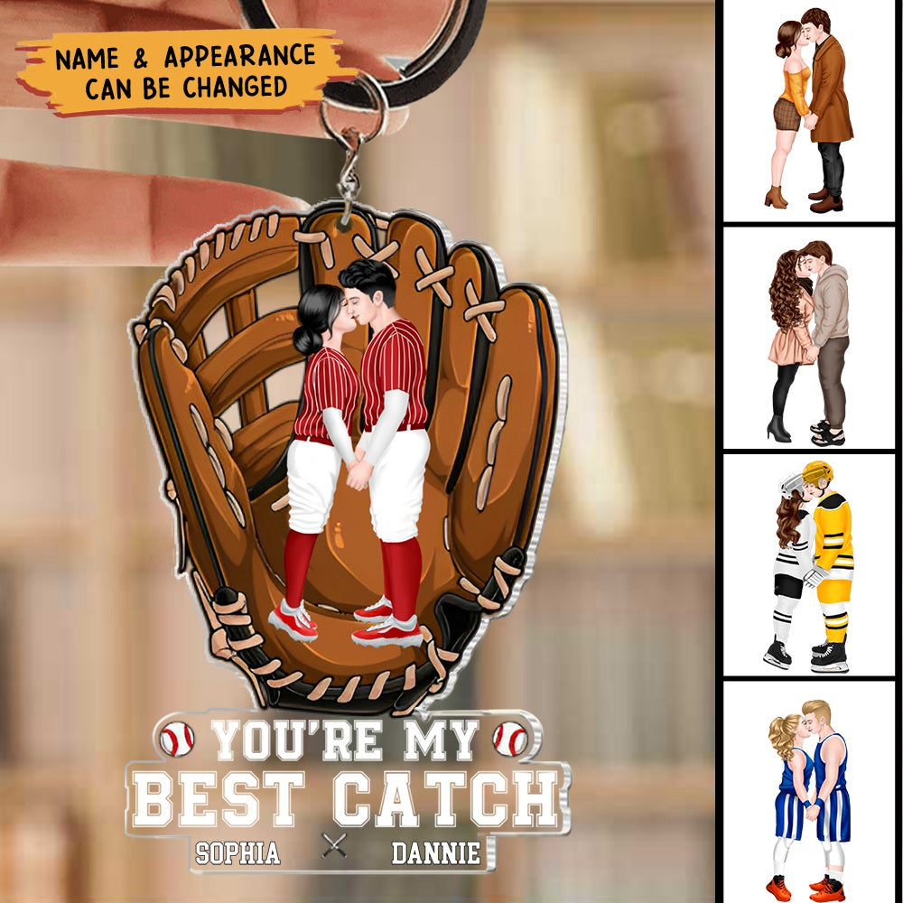Baseball Couple, You're My Best Match, Valentine Gifts, Couple Gifts - Personalized Keychain