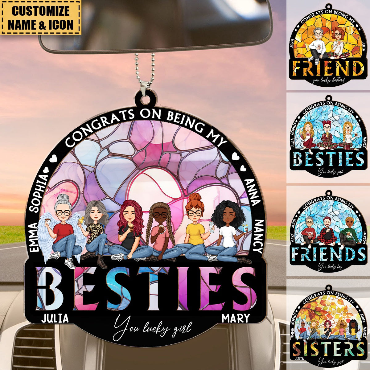 Congrats On Being My Bestie - Personalized Acrylic Ornament - Gift For Best Friends, BFF, Sisters
