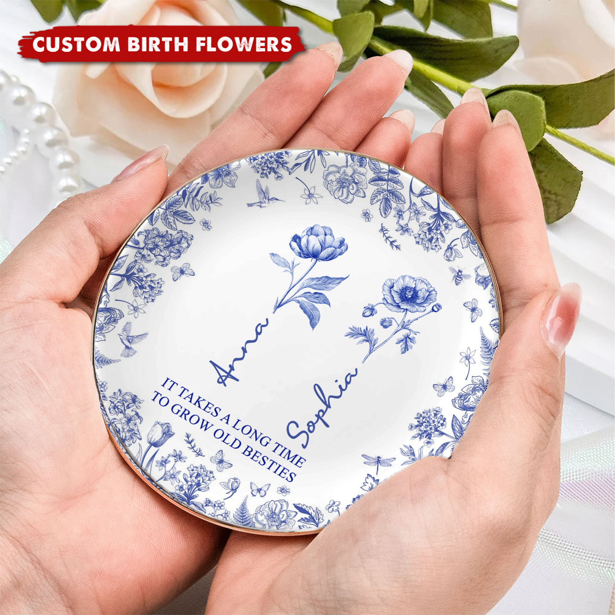 It Takes A Long Time To Grow An Old Friend - Personalized Jewelry Dish