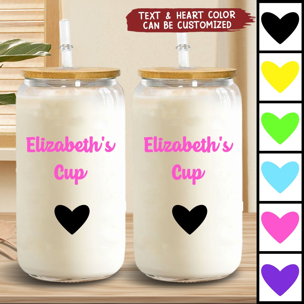 Name Glass Can - Personalized Clear Glass Cup For Him Her