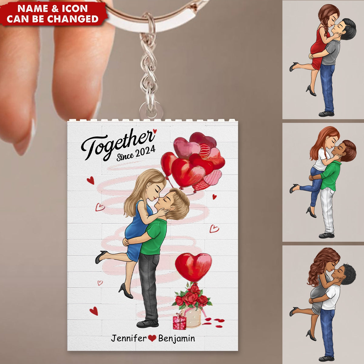 I Love You Forever - Couple Personalized Acrylic Keychain - Gift For Husband Wife, Anniversary
