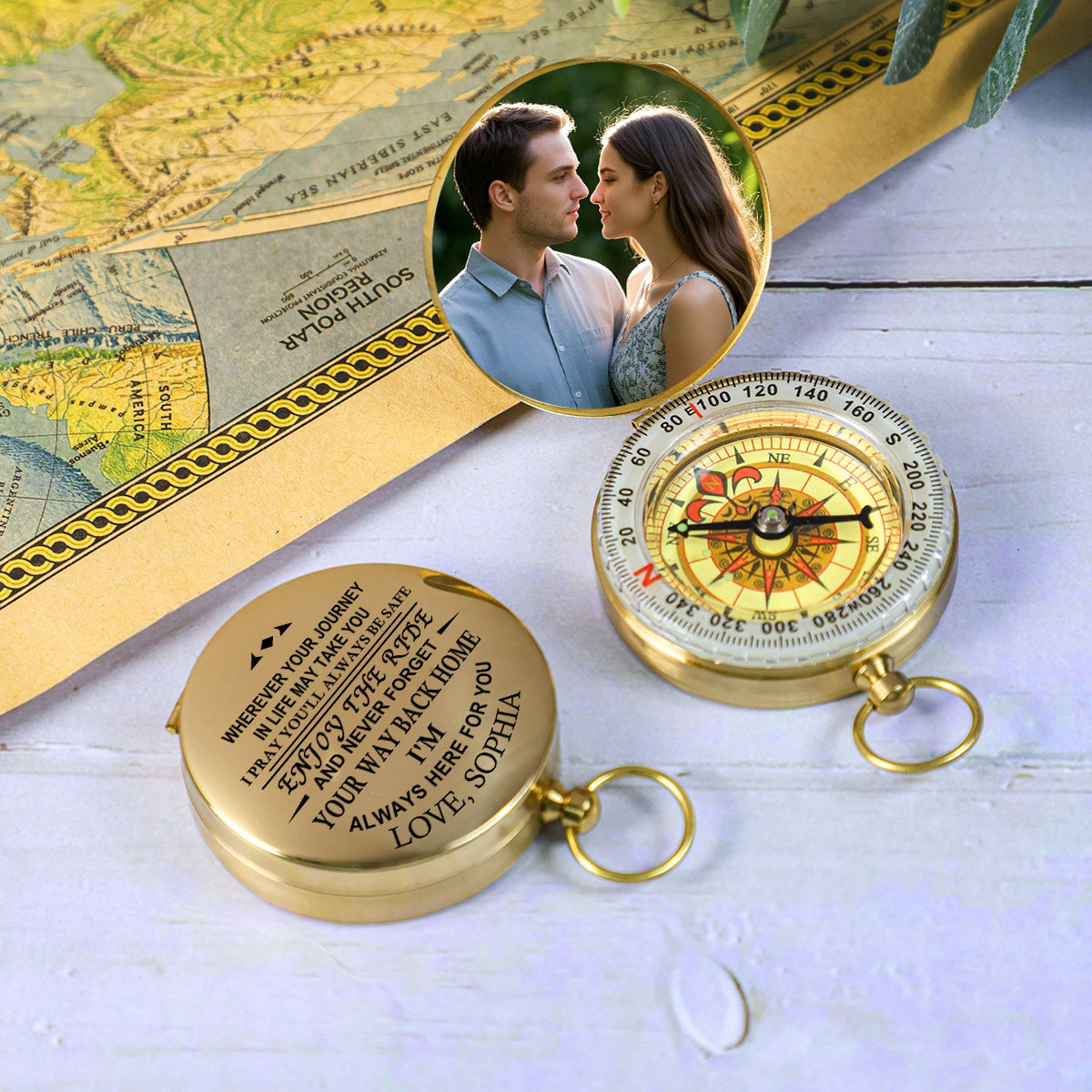 Custom Photo I'm Always Here For You - Personalized Compass