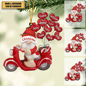 Nana Dwarf Riding A Motorbike With Balloon Kids Christmas Personalized Acrylic Ornament