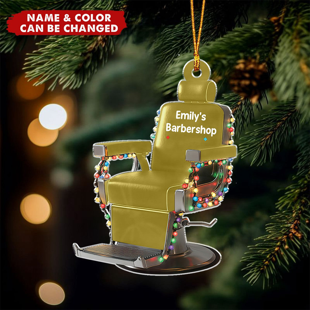 Personalized Barber Chair, Barber Shop, Classic Chair Ornament, Christmas Gift For Barbers, Hairstylist