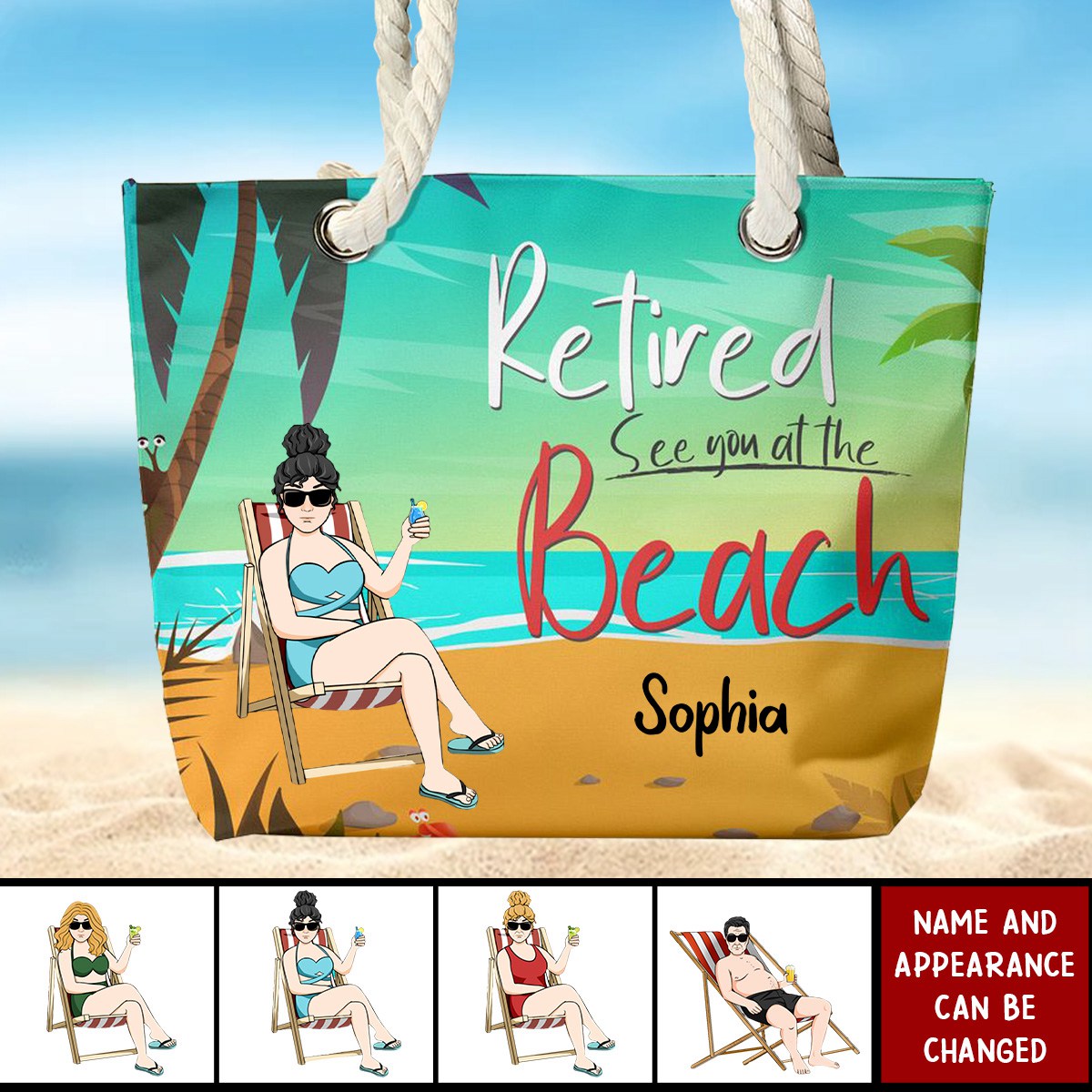 Retired See You At The Beach - Personalized Beach Bag