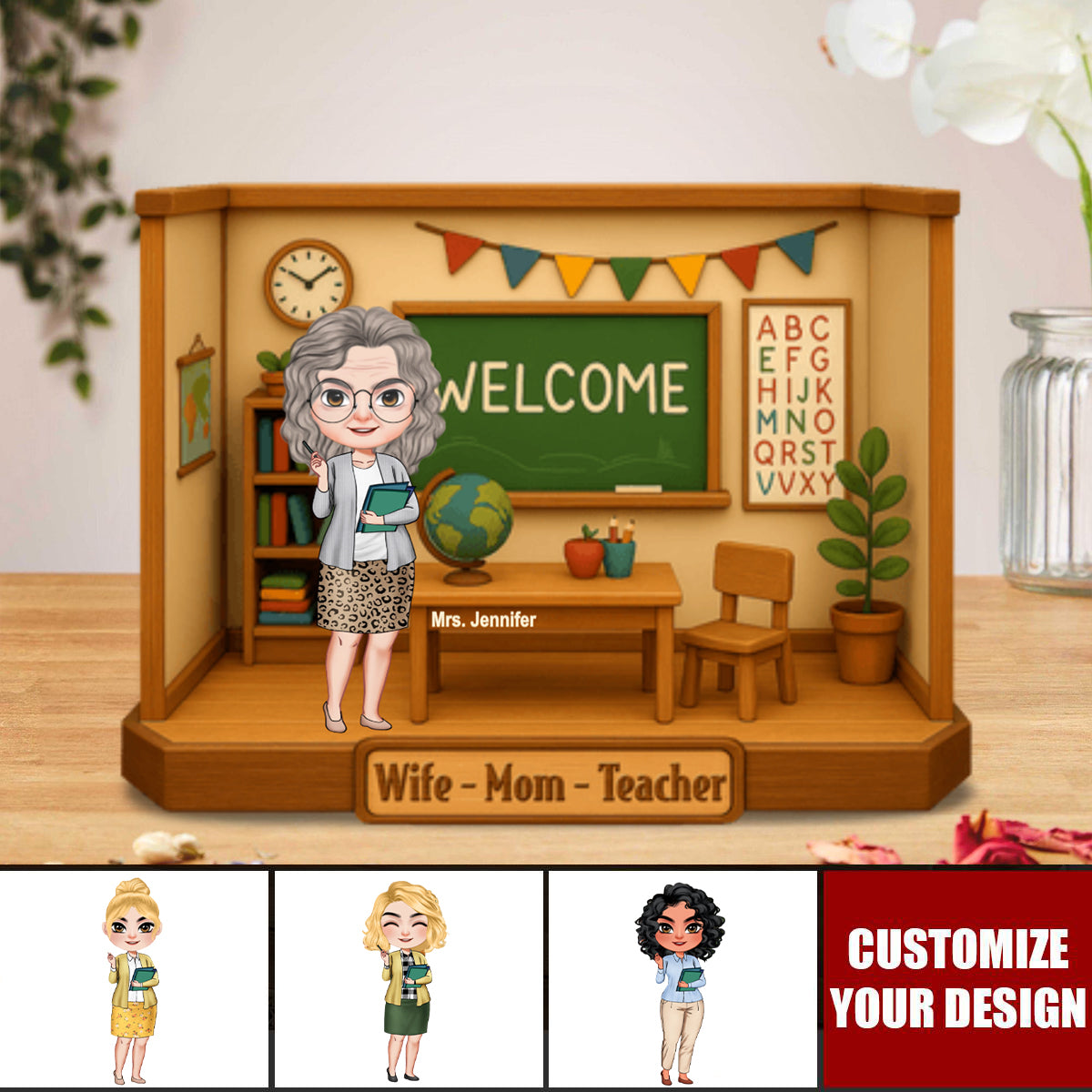 Teacher Mom Personalized Acrylic Plaque - Gift For Mom