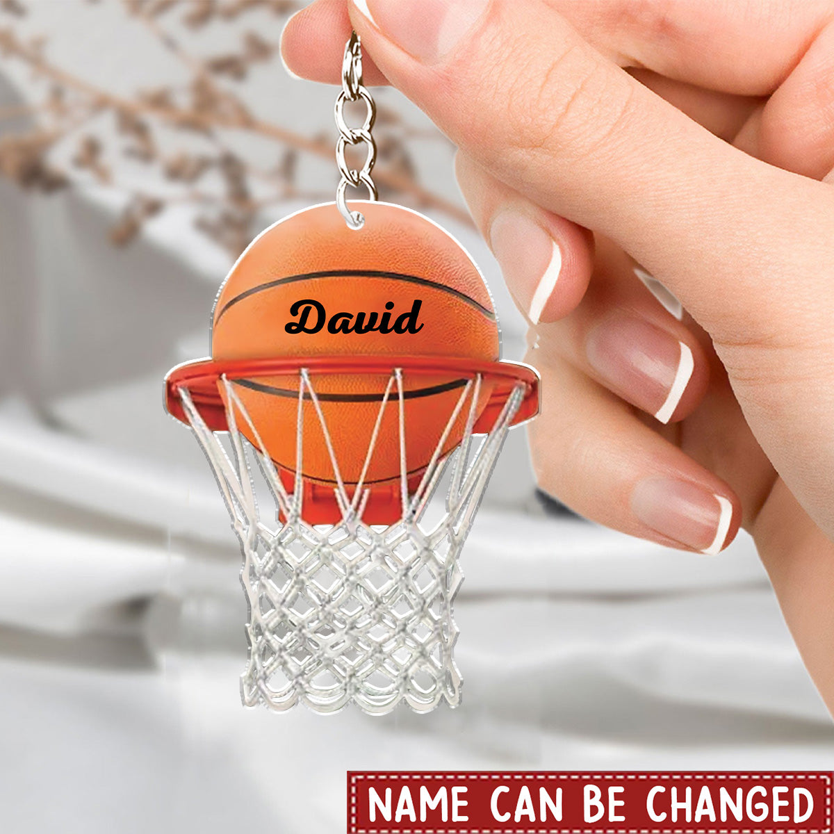 Personalized Basketball Keychain, Gift for Basketball player