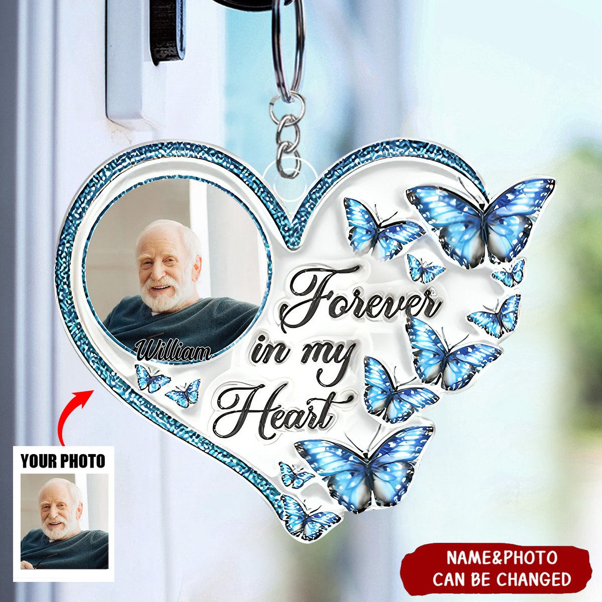 Forever In My Heart - Personalized Memorial Keychain