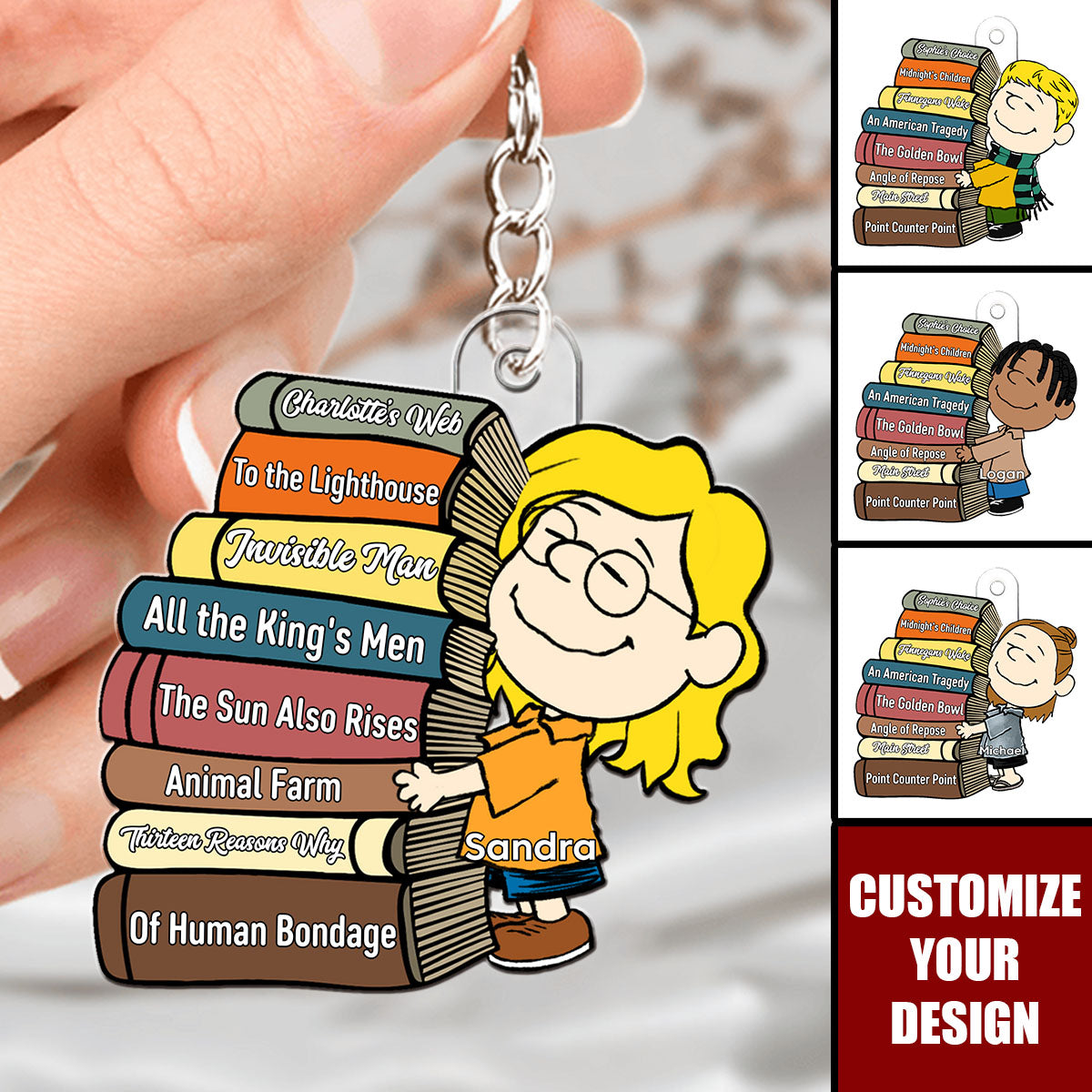 Custom Favorite Book Title - Personalized Acrylic Keychain, Gift For Book Lovers