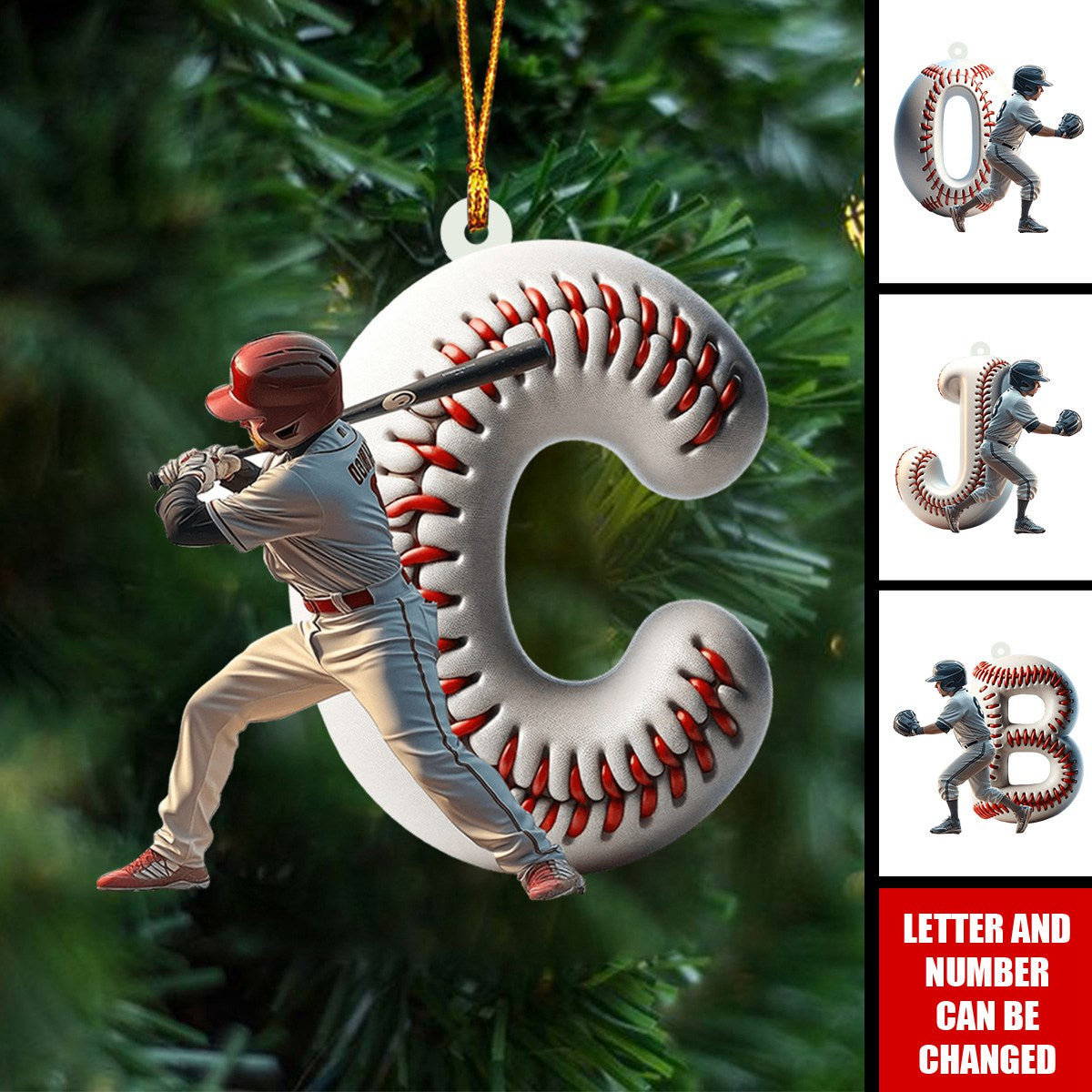 Best Player Ever - Personalized Baseball Christmas Ornament