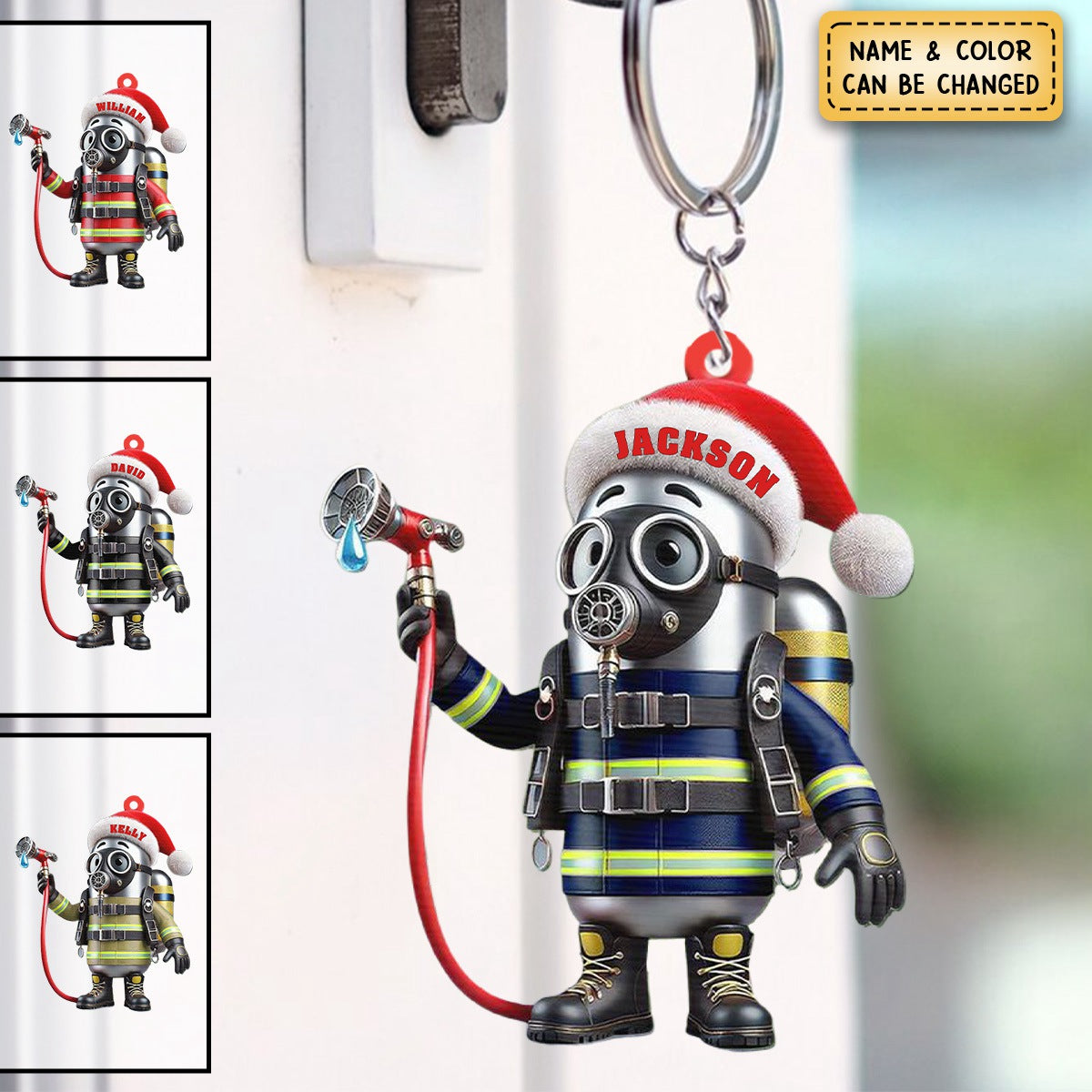 Personalized Firefighter Keychain – Cute Gift For Firefighter
