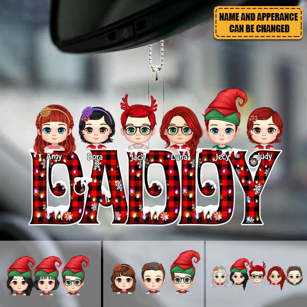 Cute Christmas Kids Custom Family Members Nickname Personalized Acrylic Ornament