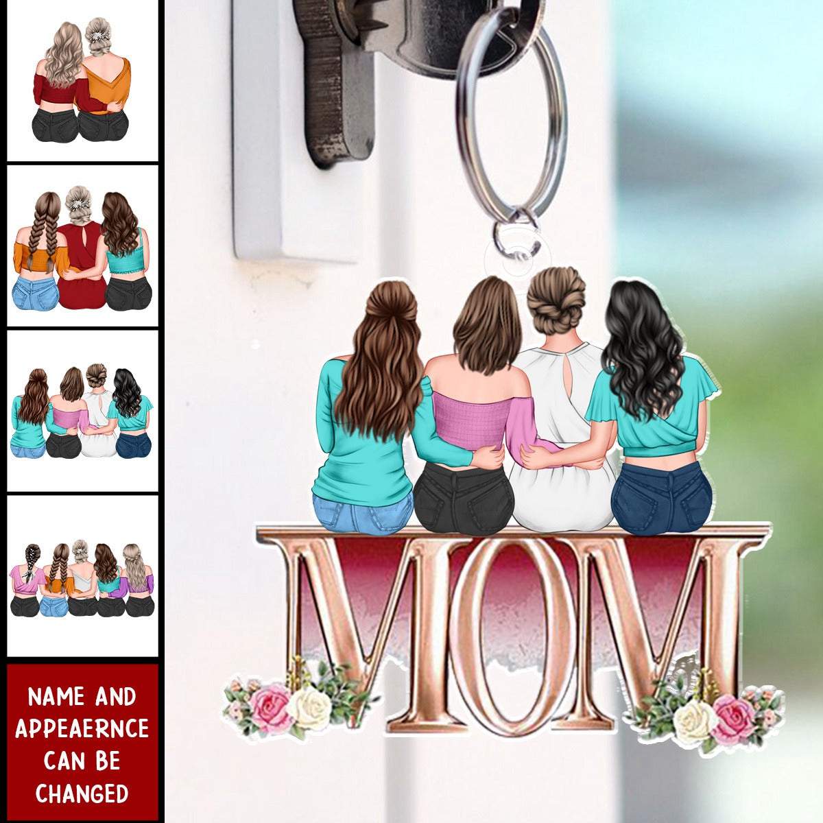 Mom Sat With Us - Personalized Keychain