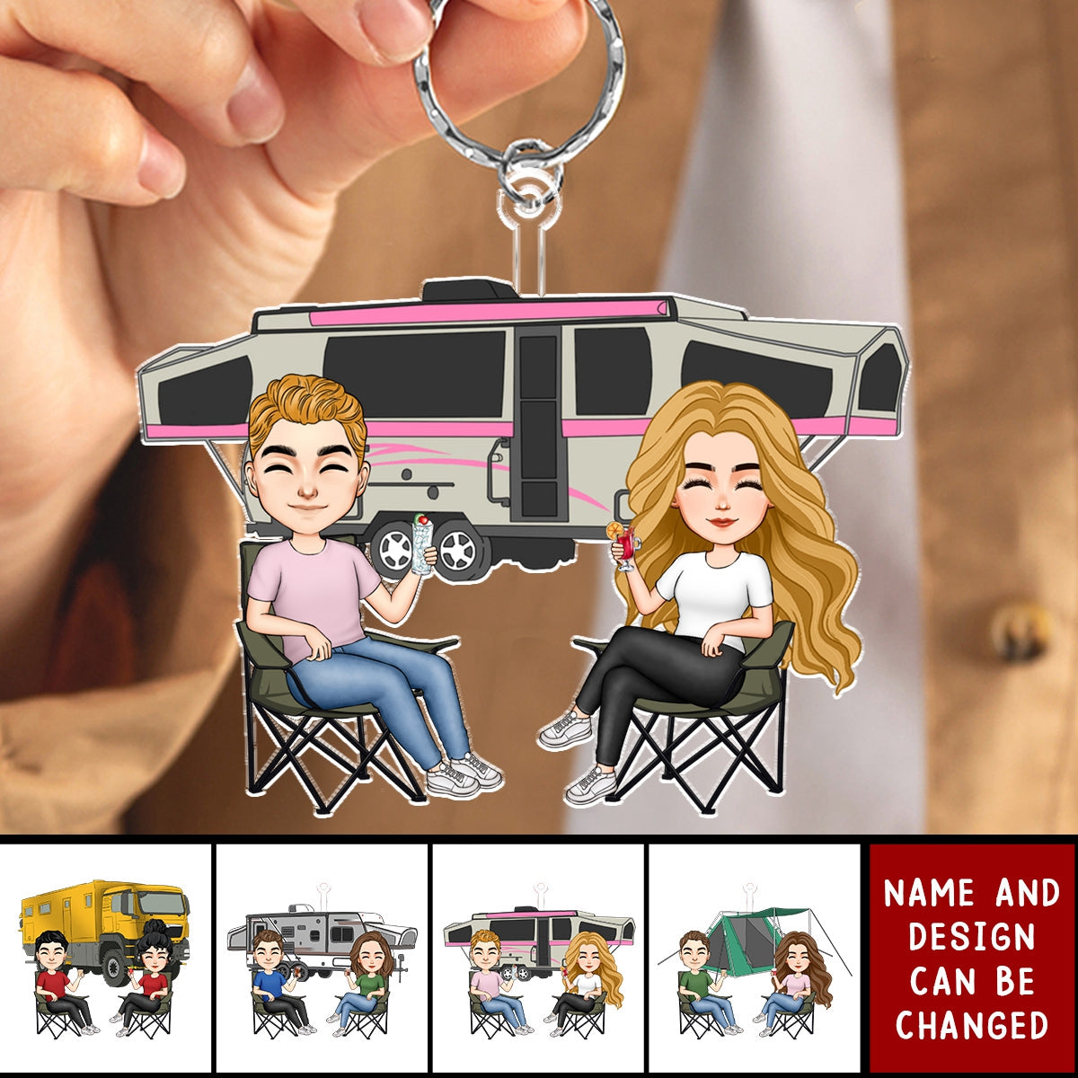 Couple Camping - Personalized Acrylic Keychain
