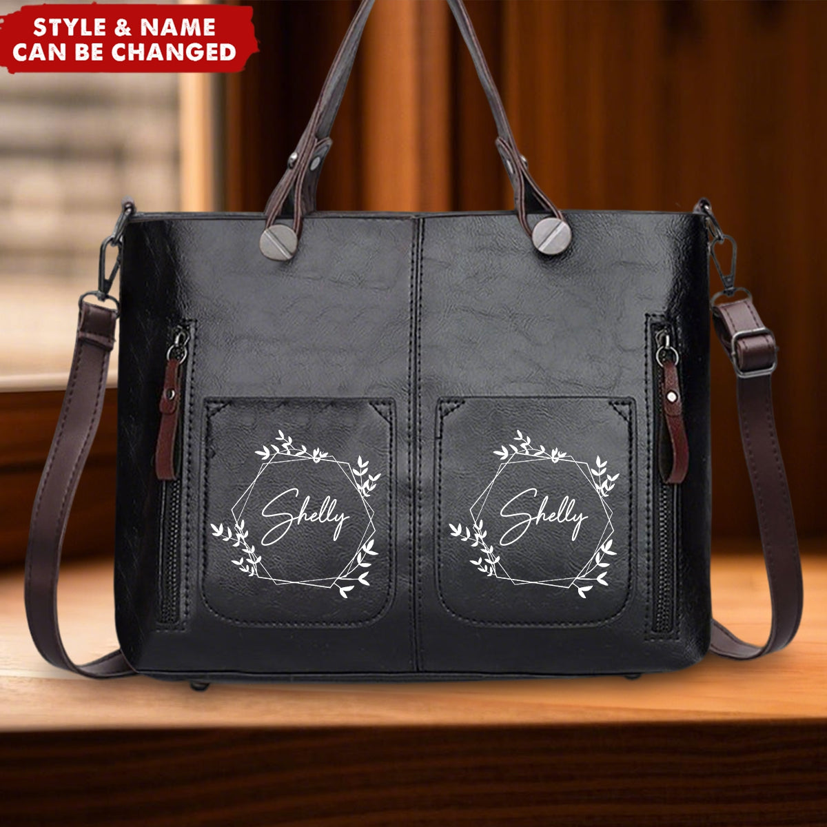 Personalized Name Leather Hobo Shoulder Satchel Bags Crossbody Handbag